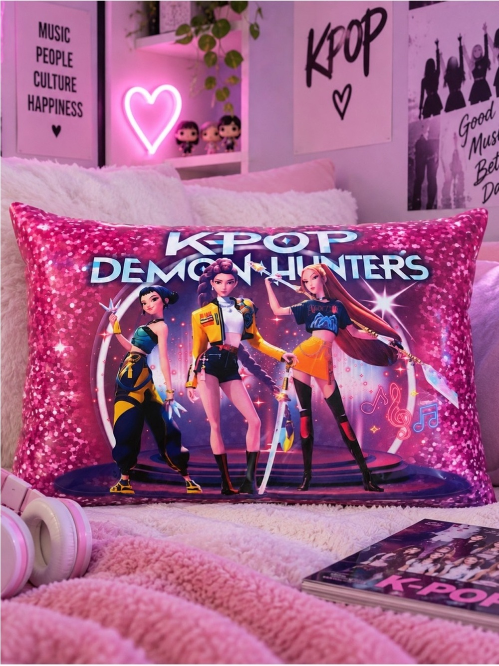 KPOP Demon Hunters Decorative Pillow - Removable & Washable Pillow Cover